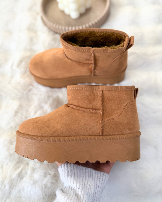 Bottines camel fourrées