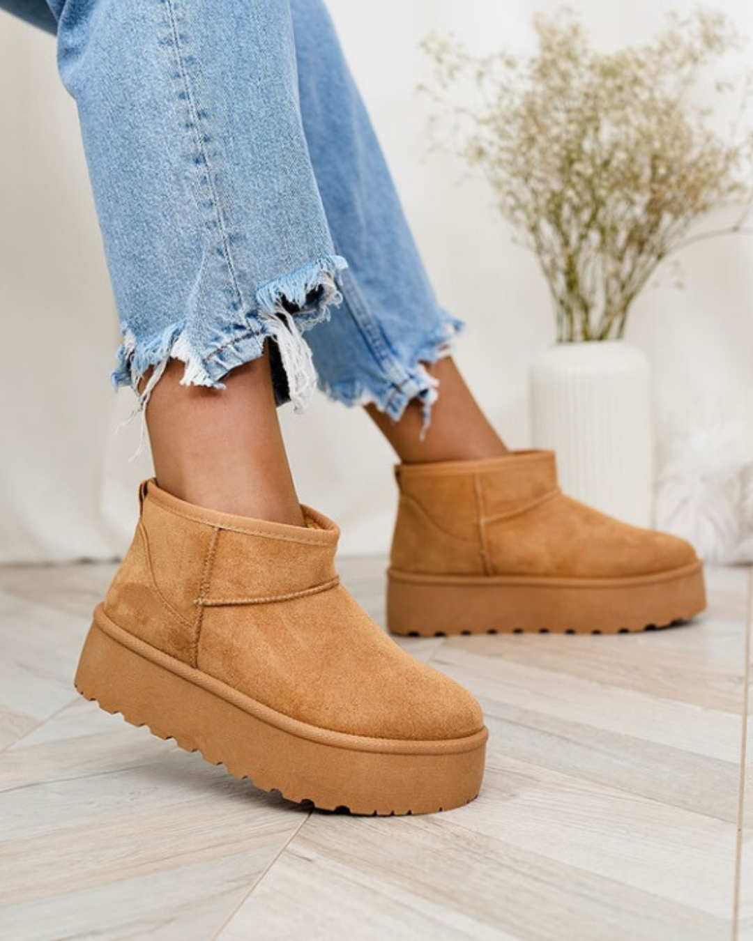 Bottines camel fourrées