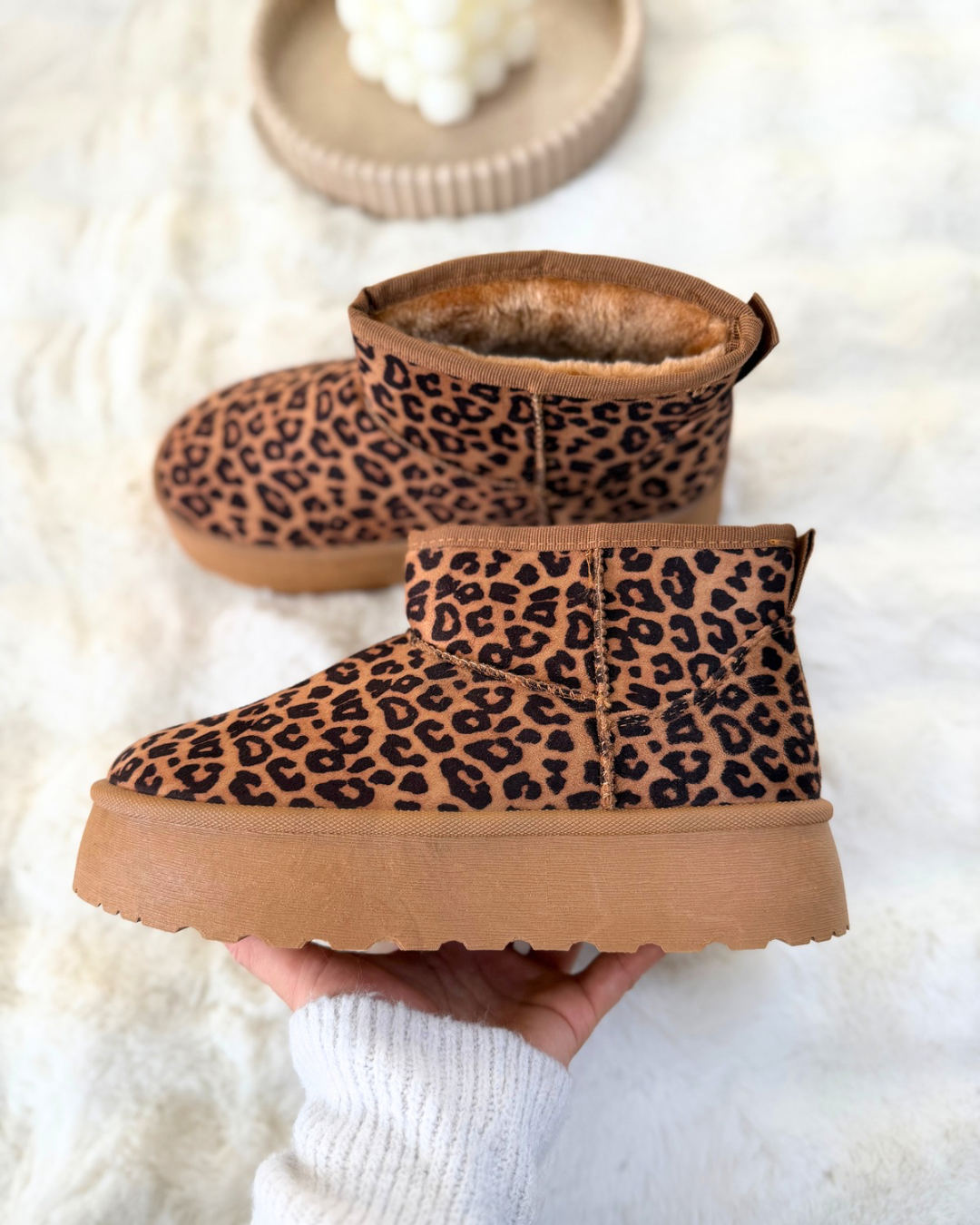 Bottines léopard fourrées